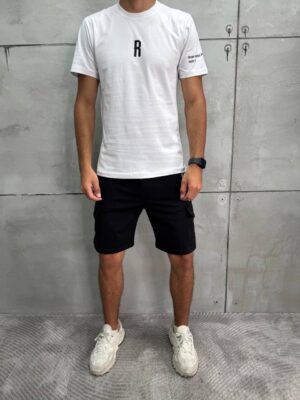 Muški Komplet Majica i Šorc Bela